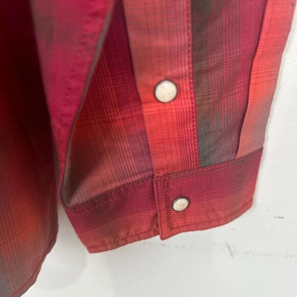 Pandhandle Red Plaid Pearl Snap Western Shirt Women’s XXL EUC Read - Picture 6 of 9